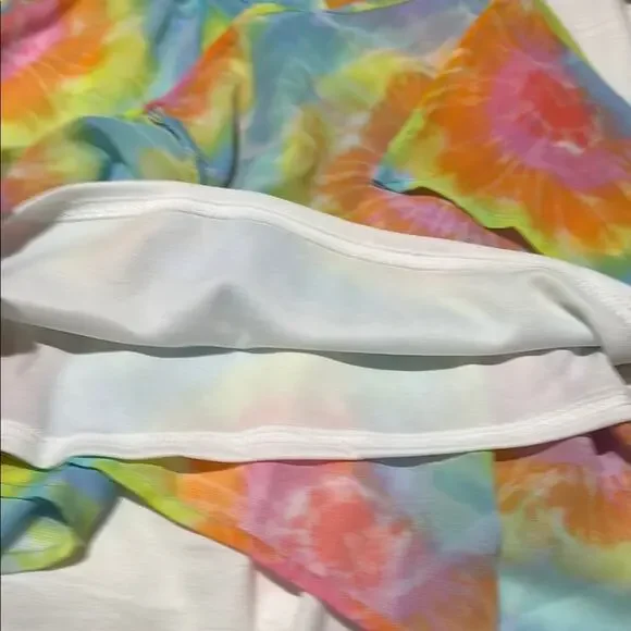 Children’s place m 7/8 Colorful Tie-Dye Dress hi low pointed hemline nwt lined - Picture 6 of 10